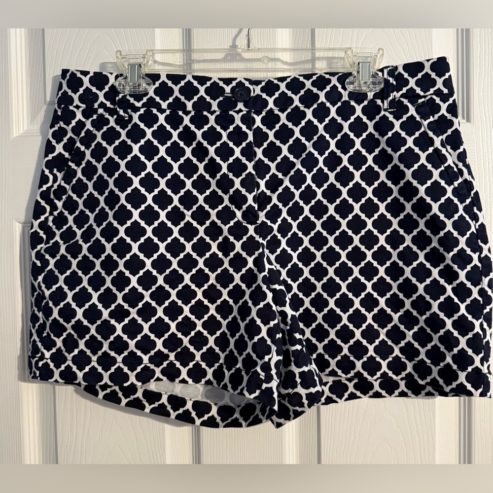 Crown & Ivy Navy and White Geometric Shorts
